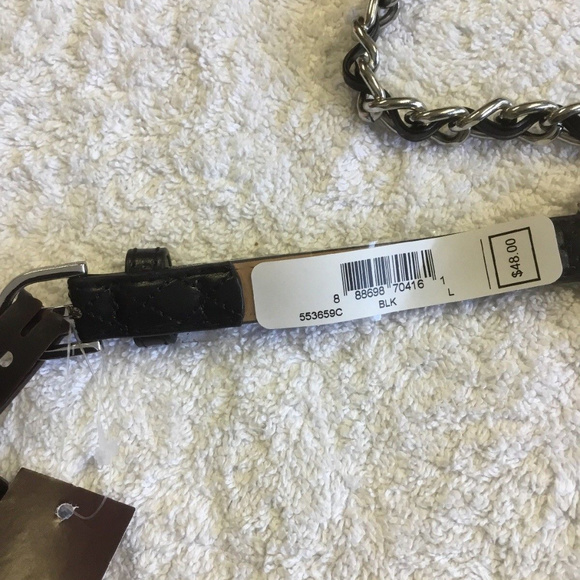 Michael Kors Hamilton Silver Chain/Black Faux Leat main image 3